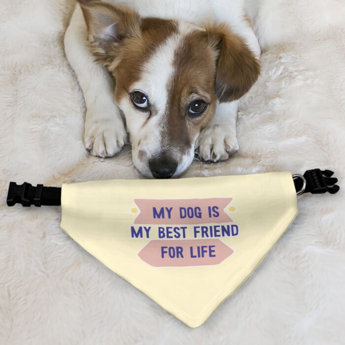 My Dog Is My Best Friend Pet Bandana Collar - Cute Scarf Collar - Art Dog Bandana - Image 6