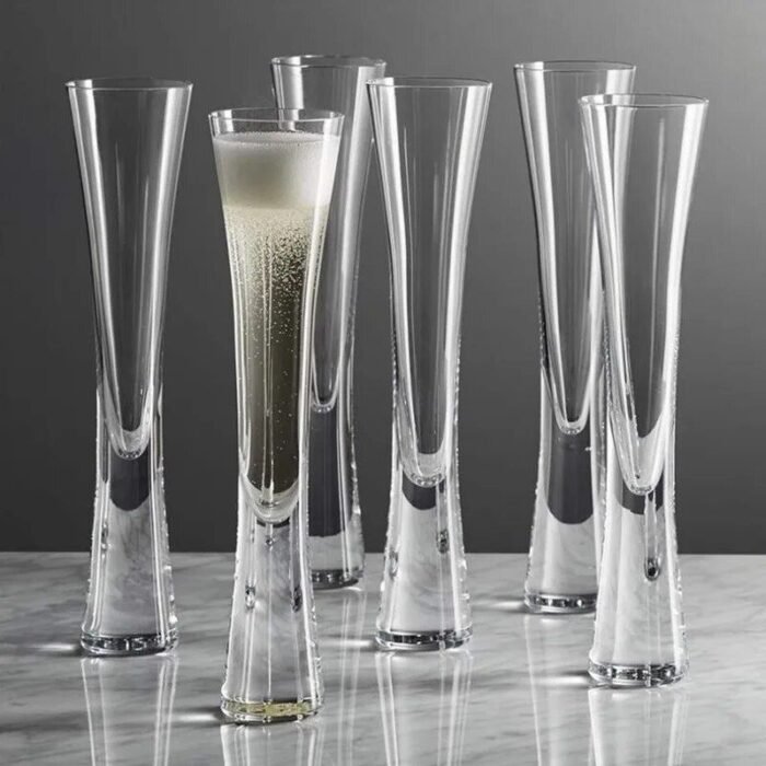 Ereganto Glitter Champagne Flutes - Elegant Bubble Wine Glasses for Celebrations and Daily Elegance - Image 3