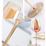 Elegant Amber Crystal Wine & Champagne Glasses - Handmade Goblet Set for Special Occasions - Image 5
