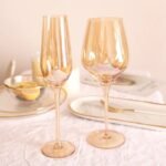 Elegant Amber Crystal Wine & Champagne Glasses - Handmade Goblet Set for Special Occasions - Image 3