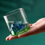 Elegant 3D Mountain Glass Whisky Cup - Artistic Fuji Design Drinkware - Image 3