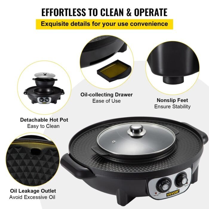 Multifunctional 2-in-1 Electric Hot Pot and BBQ Grill - Image 5