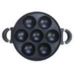 Versatile 7-Hole Non-Stick Cast Iron Cooking Pan – Perfect for Omelettes, Burgers, and Baking