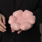 Pink Heart Ceramic Coffee Mug with Saucer - Image 4