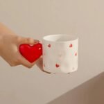 Cute Heart-Shaped Ceramic Coffee Mug - Image 5