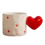 Cute Heart-Shaped Ceramic Coffee Mug - Image 2
