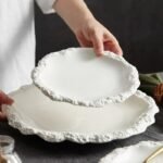 Elegant European Style Ceramic Tableware - Rockpattern Shallow Plate for Home and Business - Image 3