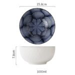 Elegant Nordic-Inspired Hand-Painted Ceramic Ramen Bowl - 6 Inch - Image 5
