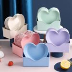 5-Piece Heart-Shaped Spit Bone Dish Set - Image 4