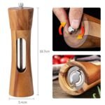 Elegant Wooden Salt and Pepper Grinder with Clear Acrylic Window - Image 3