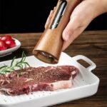 Elegant Wooden Salt and Pepper Grinder with Clear Acrylic Window - Image 7