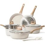 Deluxe White Granite Nonstick 10-Piece Induction Cookware Set - Image 2