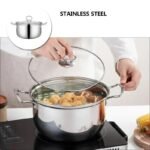 Versatile Stainless Steel Soup Pot with Glass Lid - Image 3