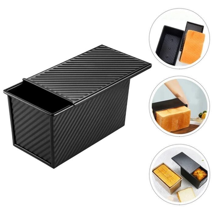 Versatile Non-Stick Carbon Steel Bread Loaf Baking Pan with Lid - Image 3