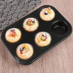 Deluxe Non-Stick Carbon Steel Muffin & Cupcake Baking Pan - 6/12 Cups, Oven and Microwave Safe - Image 5