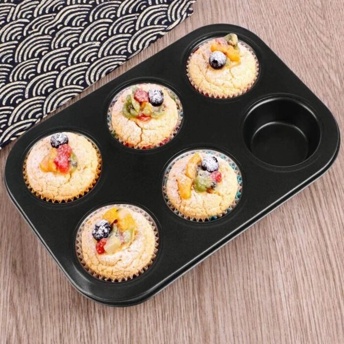 Deluxe Non-Stick Carbon Steel Muffin & Cupcake Baking Pan - 6/12 Cups, Oven and Microwave Safe - Image 5
