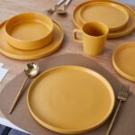 Stoneware Dinnerware Set, 16-Piece, Service for 4, Vibrant Yellow - Image 5