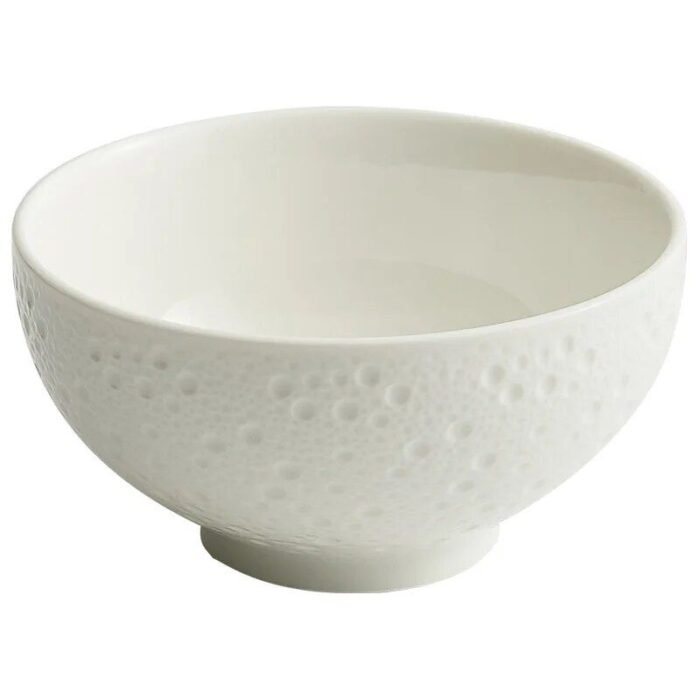 Elegant White Ceramic Rice Bowl Set - Image 6