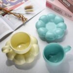 Sunflower Porcelain Teacup & Saucer Set - Eco-Friendly 200ml Home Drinkware for Breakfast & Teatime - Image 2