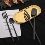 Elegant Matte Gold Stainless Steel Cutlery Set - Image 4