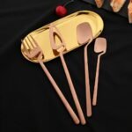 Elegant Matte Gold Stainless Steel Cutlery Set - Image 6