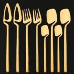 Elegant Matte Gold Stainless Steel Cutlery Set - Image 2