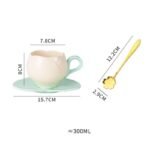Charming 300ML Ceramic Flower Mug with Spoon - Ideal for Couples & Home Decor - Image 7