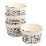 Elegant Black & White Dot & Cross Ceramic Bowl Set - Image 3