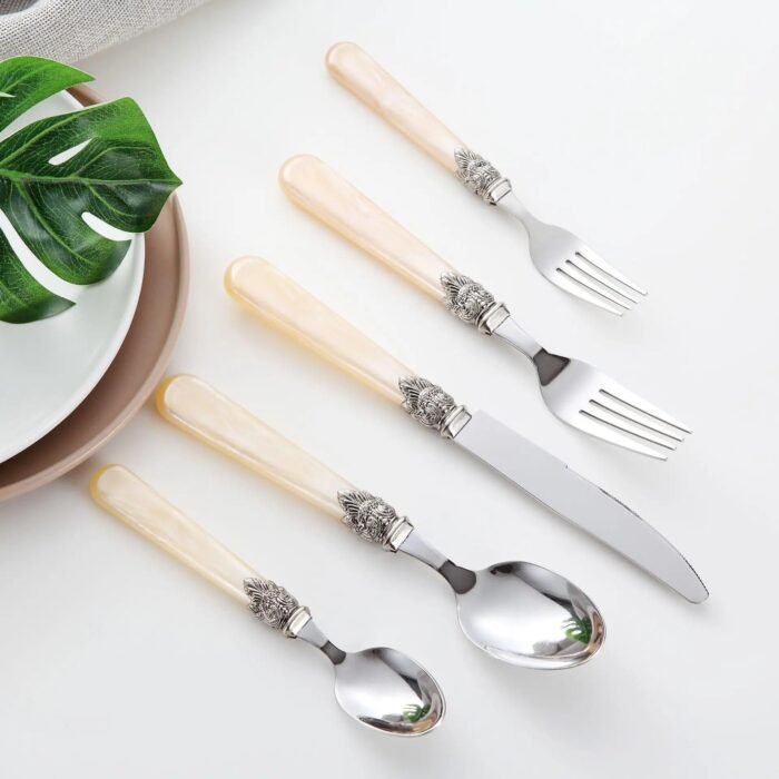 Elegant Gold Inlay Stainless Steel Cutlery Set - Image 4