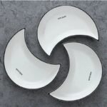 Elegant Moon Shaped White Ceramic Plate Set for Stylish Dining - Image 7