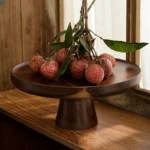 Elegant Walnut Solid Wood Cake & Fruit Tray - Image 8