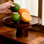 Elegant Walnut Solid Wood Cake & Fruit Tray - Image 3