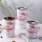 Cherry Blossom Stainless Steel Thermal Mug - Leak-Proof, Double Wall Insulated Coffee & Tea Tumbler - Image 3