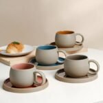 Japanese Style Ceramic Coffee Cup Set - Retro Rough Pottery Mugs and Plates for Afternoon Tea and Breakfast - Image 6