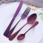 Luxury Matte Black Stainless Steel Cutlery Set - Image 3