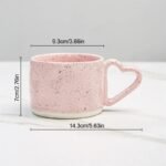 Charming Pink Love-Handle Ceramic Mug - Perfect for Coffee, Oatmeal, and More - Image 7