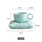 Creative Macaron Pillow Cup - Nordic Style Ceramic Coffee Mug with Tray - Image 6