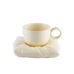 Creative Macaron Pillow Cup - Nordic Style Ceramic Coffee Mug with Tray - Image 2
