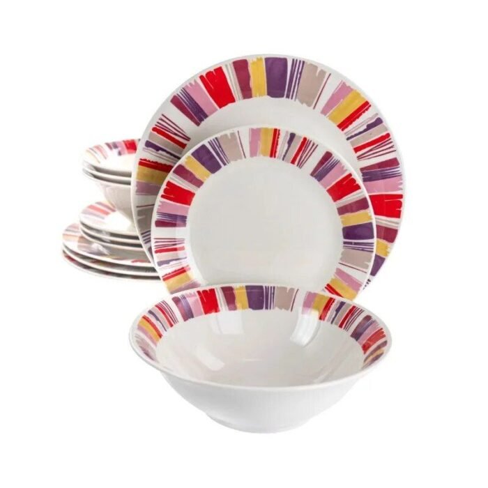 Orleans Vibrant Ceramic 12-Piece Dinnerware Set - Image 2
