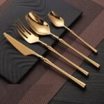 Elegant 24-Piece Gold Stainless Steel Cutlery Set - Image 2