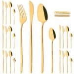 Luxurious 24-Piece Mirror Gold Dinnerware Set, 18/10 Stainless Steel Cutlery - Image 2