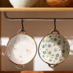 Elegant Floral Ceramic Soup and Salad Bowl with Handle - Image 8