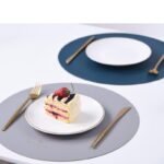 Luxury Faux Leather Round Placemats and Coasters Set - Heat Resistant, Non-Slip, Washable Table Mats - Image 3