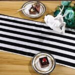Elegant Black and White Striped Polyester Table Runner for All Occasions - Image 3