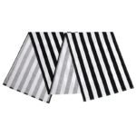 Elegant Black and White Striped Polyester Table Runner for All Occasions - Image 6