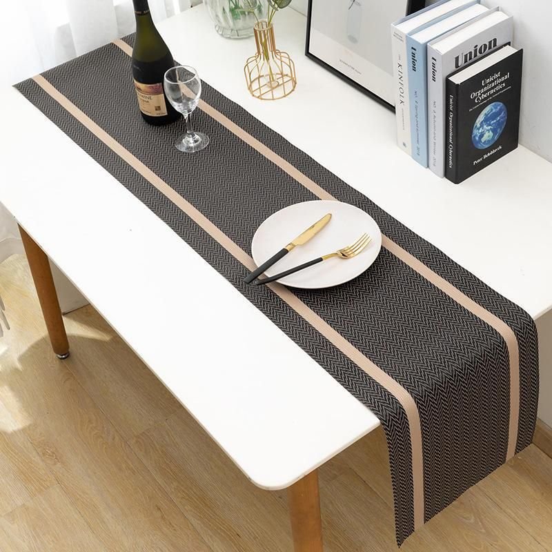 76313-ff8e73.jpeg Elegant Woven Vinyl Table Runner - Image 1