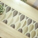 Elegant Leaf-Patterned Linen Table Runner - Image 5