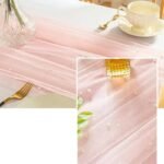 Elegant Pink Pearl Mesh 10FT Table Runner - Image 6
