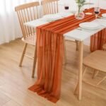 Elegant Silver Sparkle Chiffon Table Runner Set - Image 6