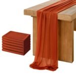 Elegant Silver Sparkle Chiffon Table Runner Set - Image 2